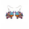 Multi Colored Cow Drop Earrings