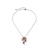 Multi Colored Crystal Geometric Pendant Necklace - White