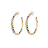 Multi Colored Crystal Hoop Earrings