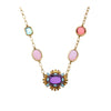 Multi Colored Crystal Necklace - White