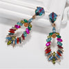 Multi Colored Crystal Statement Drop Earrings