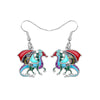 Multi Colored Dragon Drop Earrings