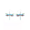 Multi Colored Dragonfly Drop Earrings