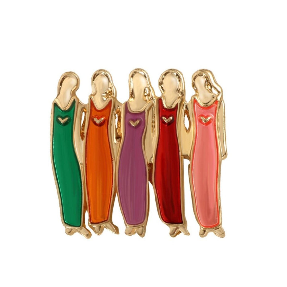 Multi Colored Five Friends Brooch