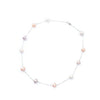 Multi Colored Freshwater Pearl Station Chain Necklace - White