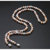 Multi Colored Freshwater pearl Elegant Lariat Style Necklace - White