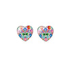 Multi Colored Heart Stud Earrings