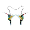 Multi Colored Hummingbird Drop Earrings