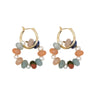 Multi Colored Imitation Pearl Beaded Hoop Earrings