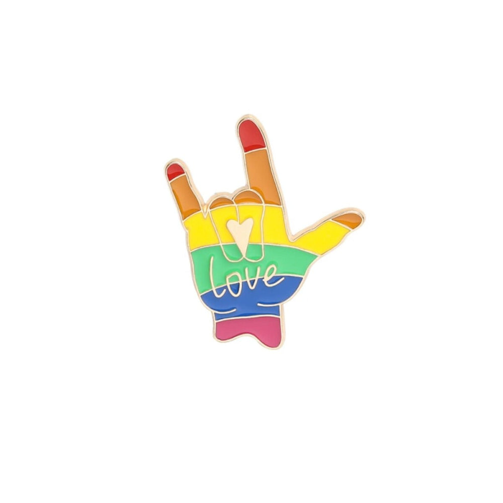 Multi Colored Love Sign Language Pin Brooch