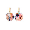 Multi Colored Marbled Circular Earrings