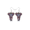 Multi Colored Mosaic Elephant Drop Earrings