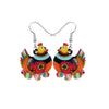 Multi Colored Mosaic Hen Easter Egg Drop Earrings