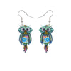 Multi Colored Owl Drop Earrings