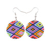 Multi Colored Retro Circular Earrings