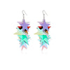 Multi Colored Star Clustered Earrings