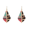 Multi Colored Striped & Cheetah Drop Earrings