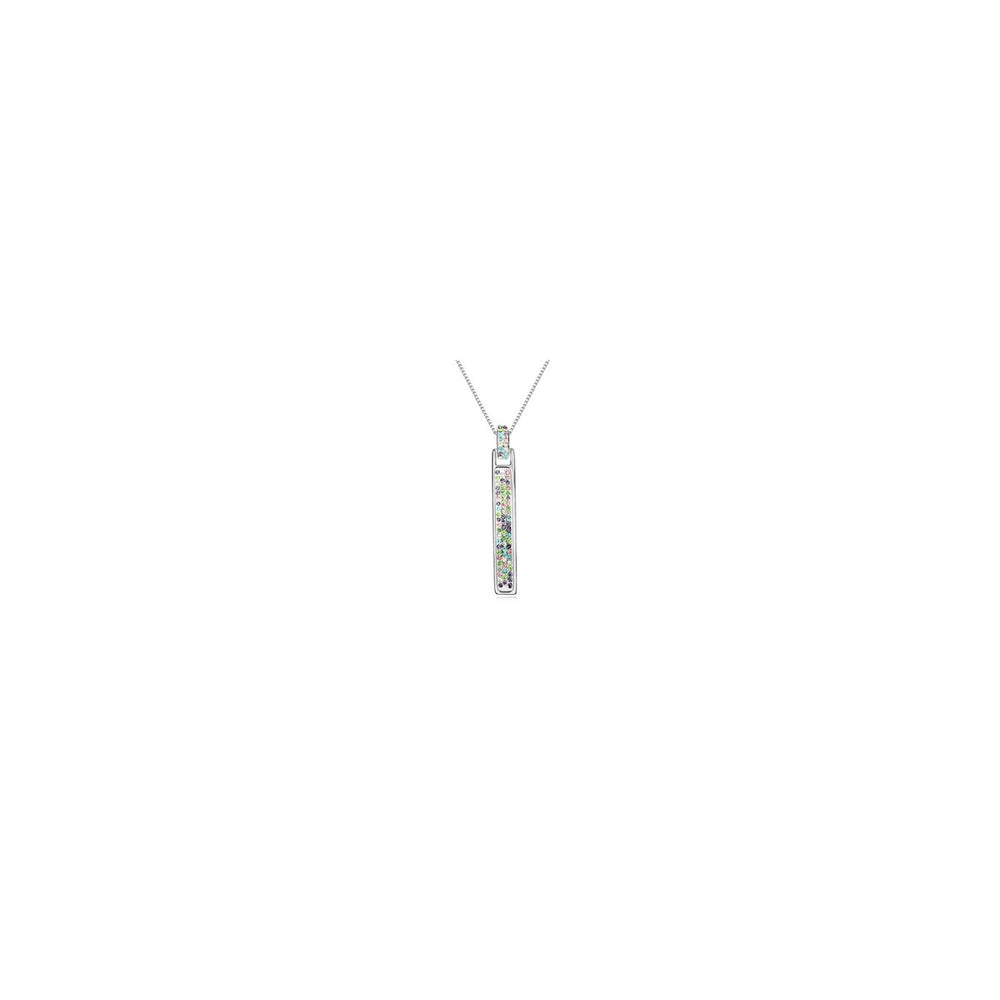 Multi Colored Swarovski Crystal Bar Necklace