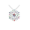 Multi Colored Swarovski Crystal Snowflake Necklace - White