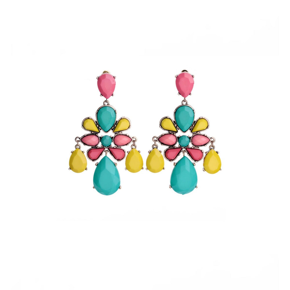 Multi Colored Teardrop Chandelier Earrings