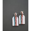 Multi Colored & White Organic Striped Arched Clay Earrings