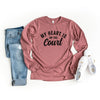 My Heart Is On The Court Long Sleeve Tee