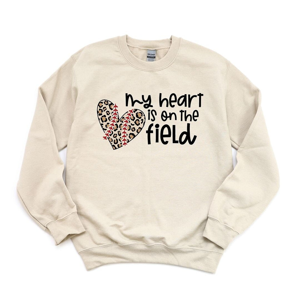 My Heart Is On The Field Leopard Graphic Sweatshirt