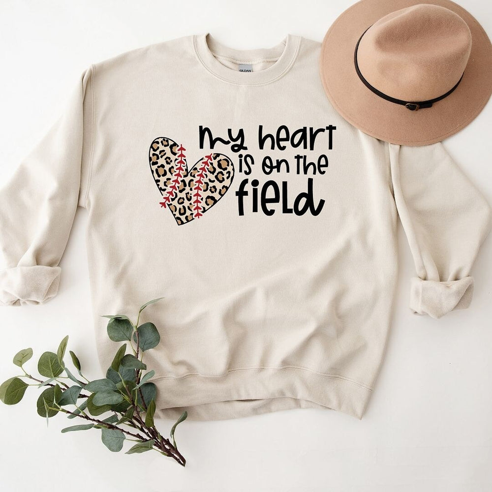 My Heart Is On The Field Leopard Graphic Sweatshirt