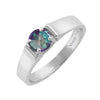 Mystic Green Topaz Sterling Silver Solitaire Ring