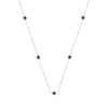 Natural Black Diamond Sterling Silver Station Necklace