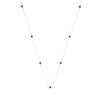 Natural Black Diamond Sterling Silver Station Necklace