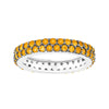 Natural Citrine Sterling Silver Two Row Eternity Band Ring