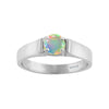 Natural Ethiopian Opal Sterling Silver Solitaire Ring