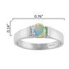 Natural Ethiopian Opal Sterling Silver Solitaire Ring