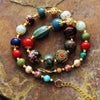 Natural Gemstone & Clay Beaded Necklace - White