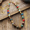 Natural Gemstone & Clay Beaded Necklace - White