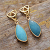 Natural Goldtone Amazonite Earrings