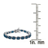 Natural Oval Shape London Blue Topaz Tennis Bracelet 925 Sterling Silver