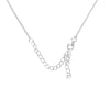 Natural White Diamond Sterling Silver Station Necklace