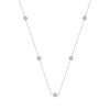 Natural White Diamond Sterling Silver Station Necklace