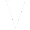 Natural White Diamond Sterling Silver Station Necklace