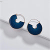 Navy Blue Circular Hooped Earrings