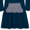 Navy Stripe Pocket Hooded Low Waist Dress