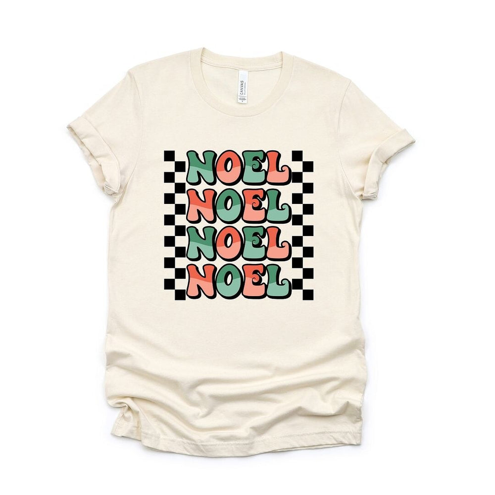 Noel Checkered Stacked Short Sleeve Crewnneck Tee