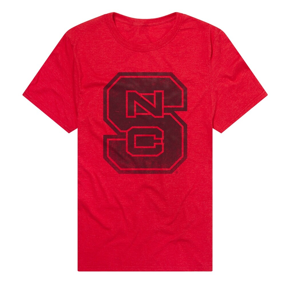 North Carolina State University Simple Distressed Logo Unisex Adult Heathered Premium T Shirt