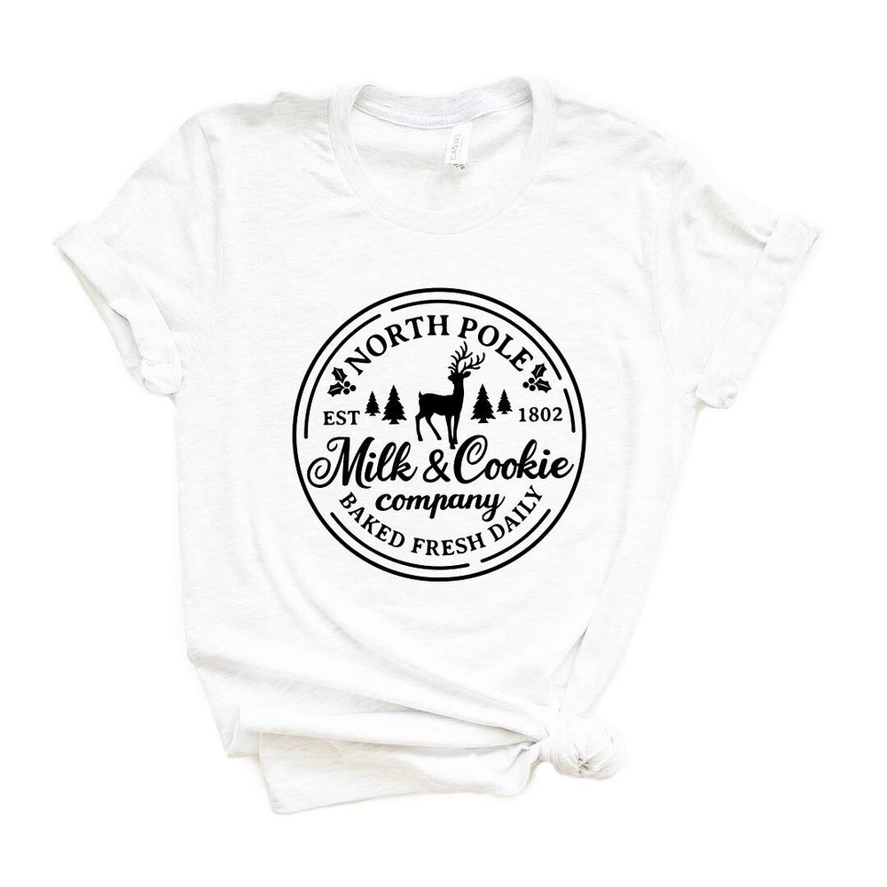 North Pole Milk And Cookie Co Circle Short Sleeve Crewnneck Tee