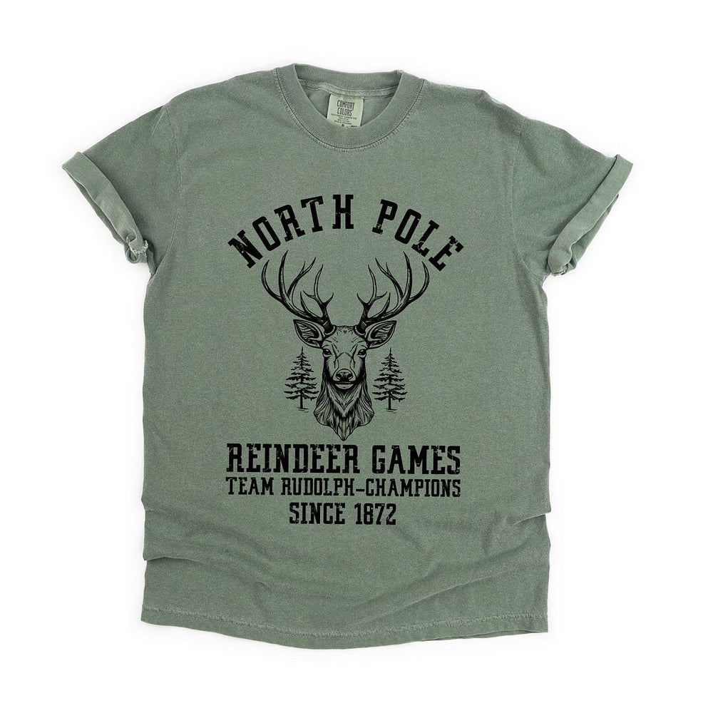 North Pole Reindeer Games Garment Dyed Tee