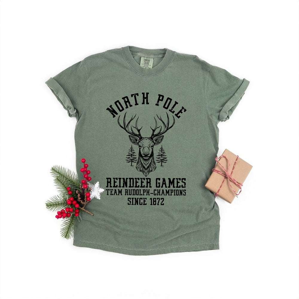 North Pole Reindeer Games Garment Dyed Tee