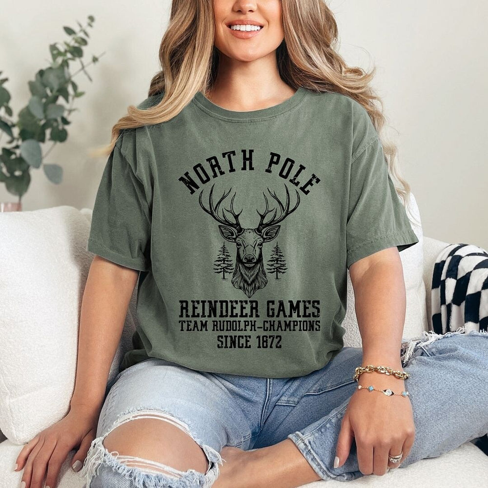 North Pole Reindeer Games Garment Dyed Tee