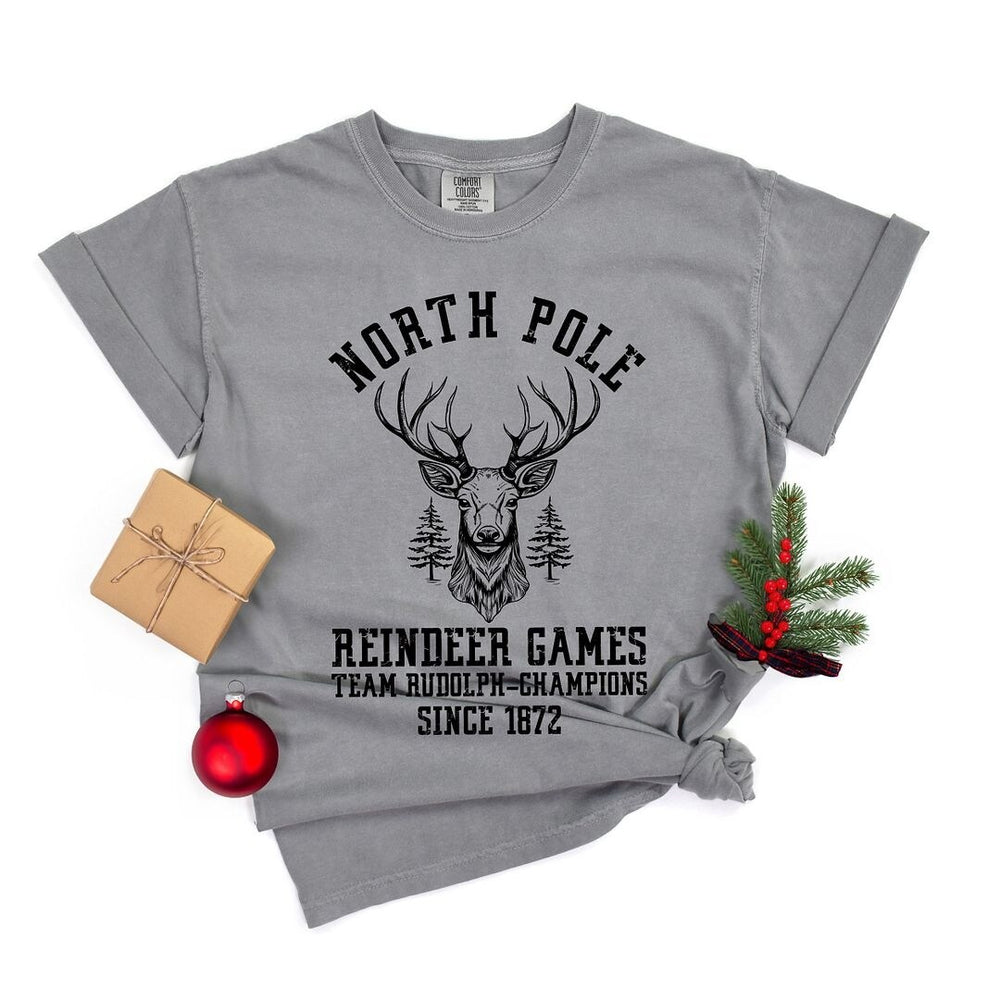 North Pole Reindeer Games Garment Dyed Tee